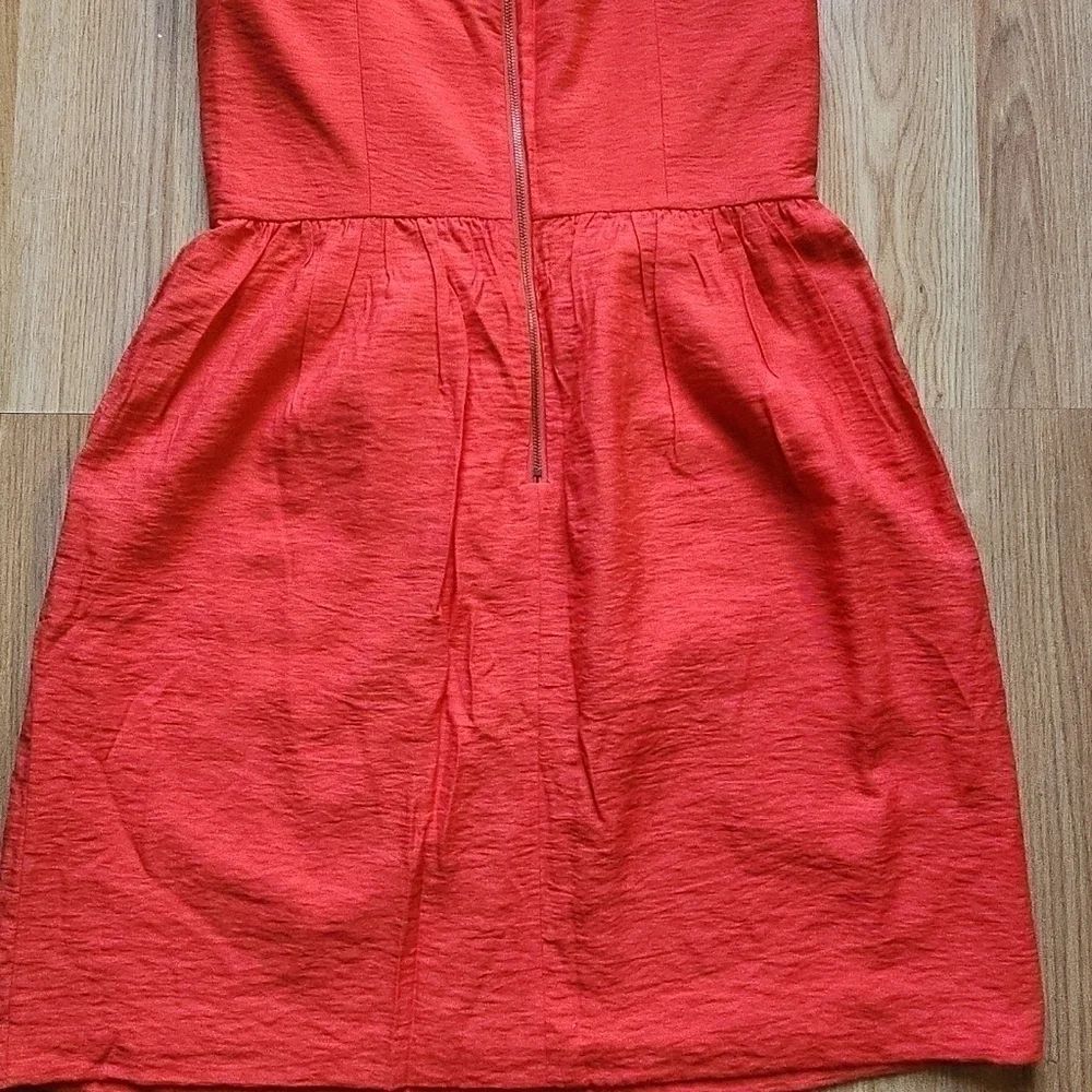 Ann Taylor LOFT strapless summer cocktail dress 4 coral - Picture 7 of 11